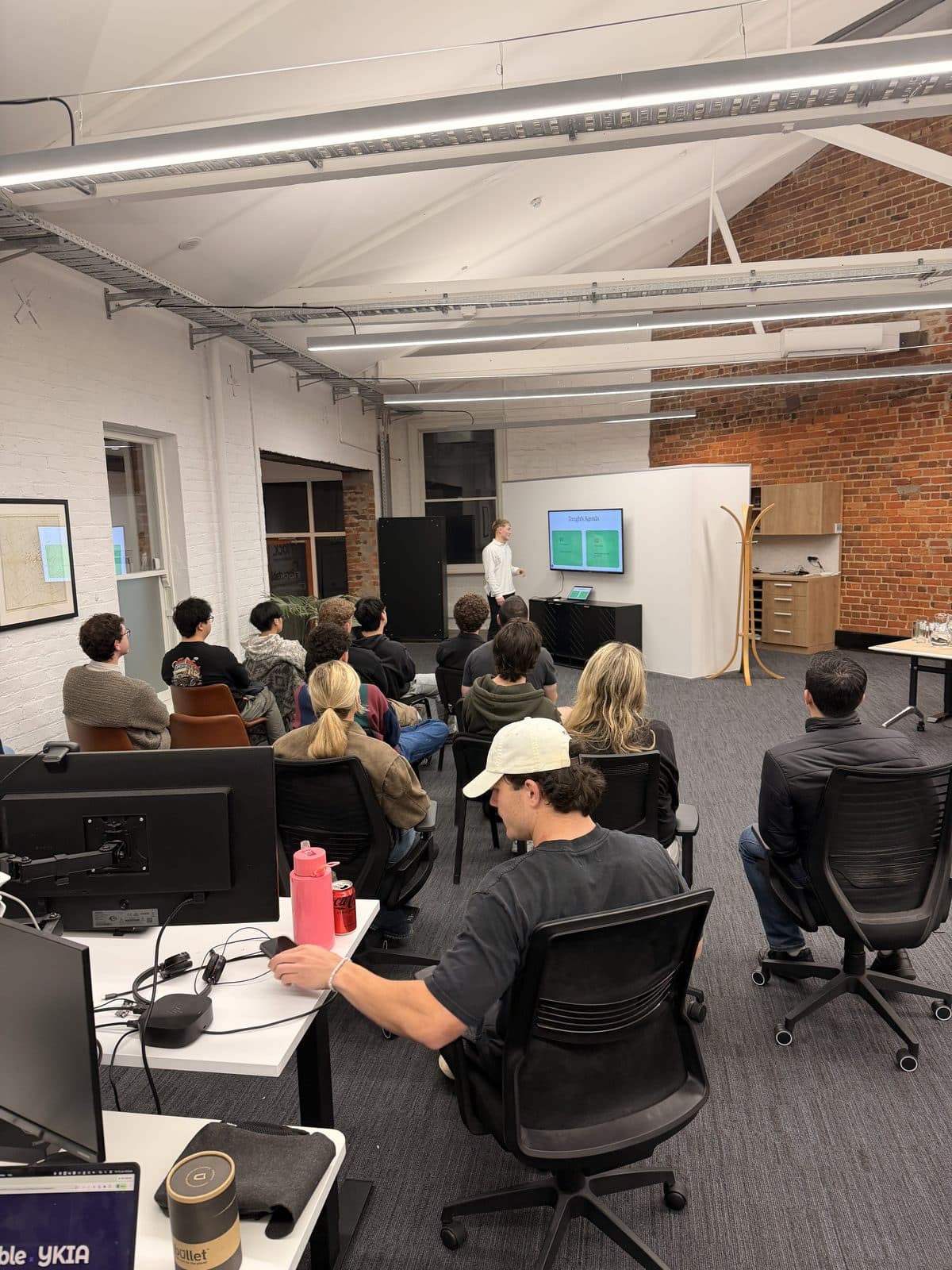 Students and early-career developers at a Young Kiwis in AI presentation in Dunedin